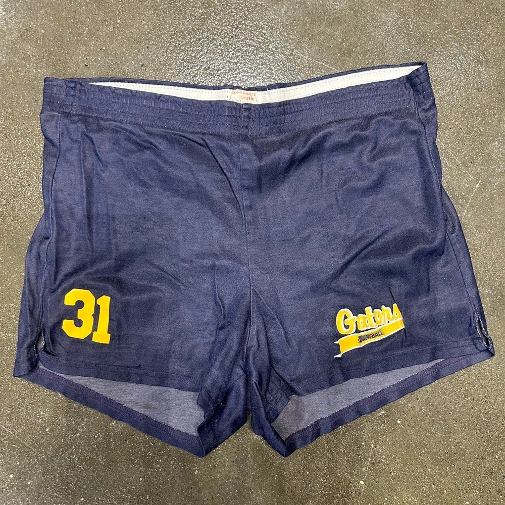 Vintage Navy and Yellow Gators Baseball Size Large Athletic Shorts